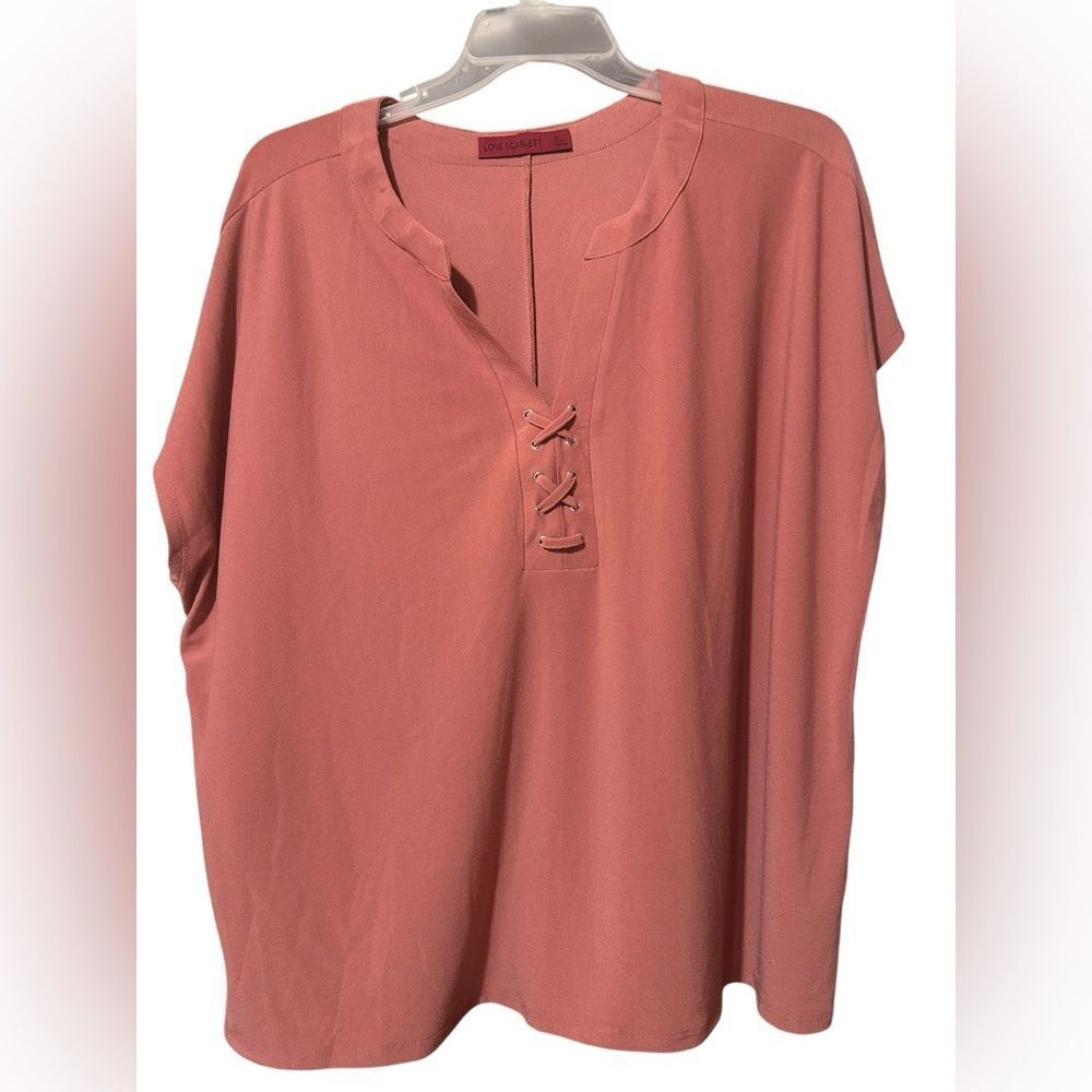 Love Scarlet Rose Lace-Up Blouse